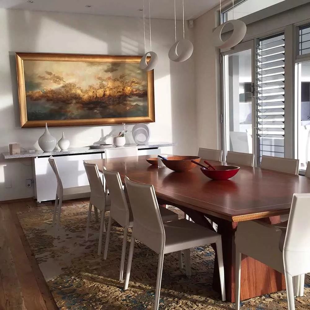 Tania Dibbs painting in a private residence in Perth, Australia
