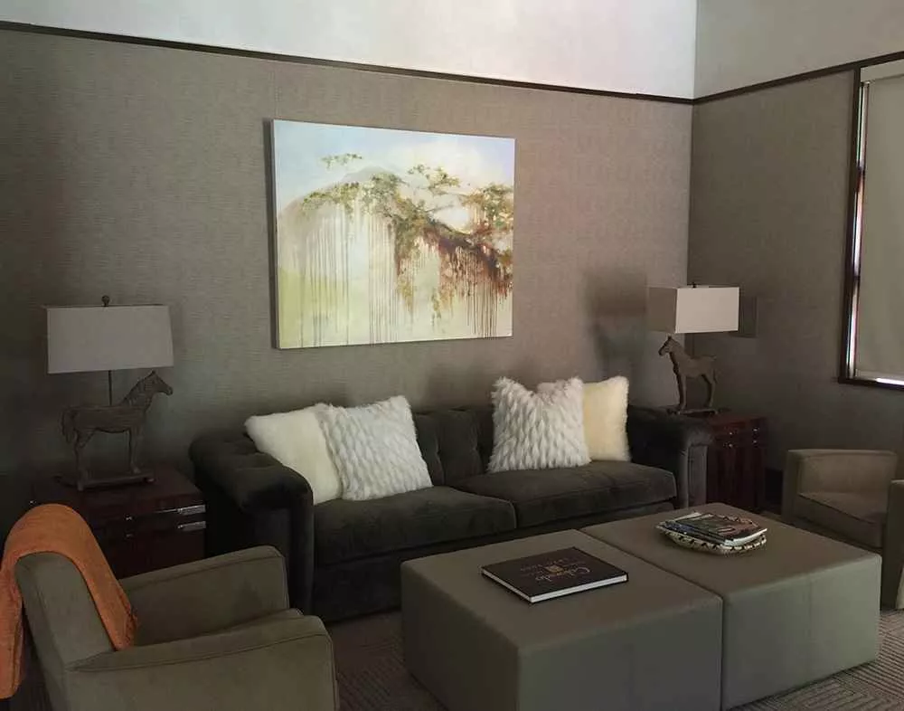 Tania Dibbs painting in a private residence