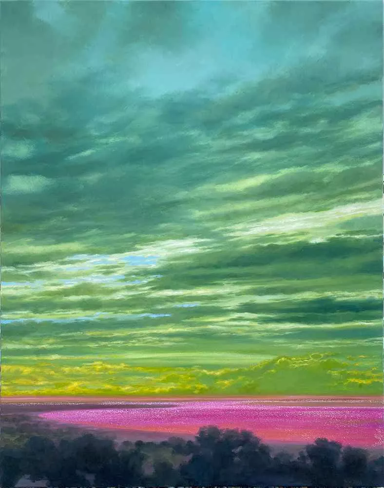 I Remember When, 60″ x 48″ oil on canvas with glitter by Tania Dibbs