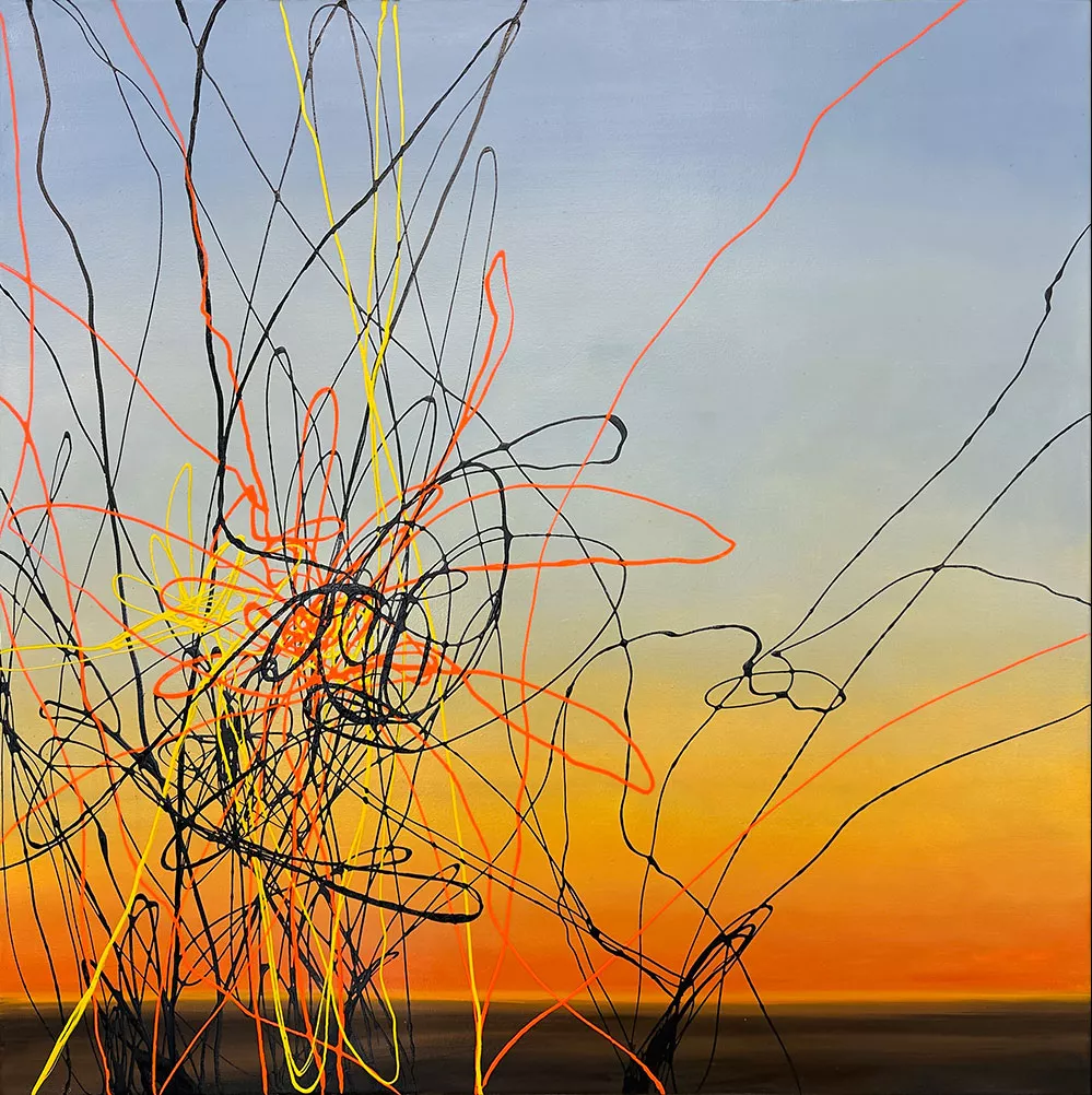 It’s All Under Control, 40″ x 40″ oil on canvas by Tania Dibbs