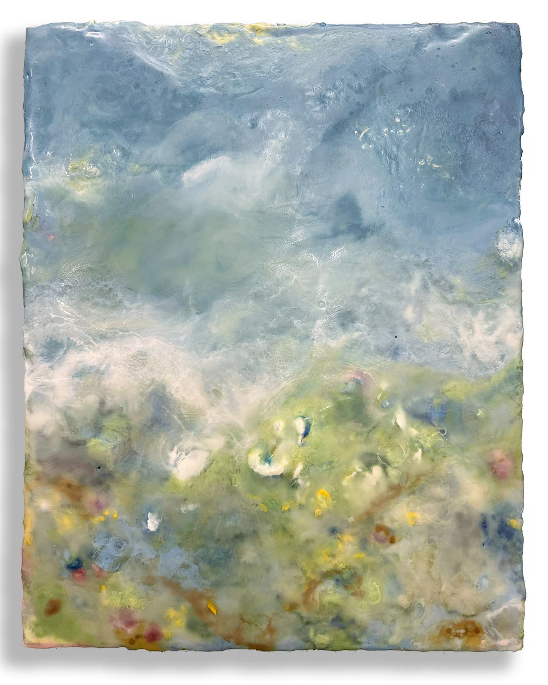 After Eons, 20″ x 16″ encaustic by Tania Dibbs