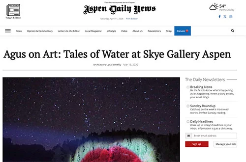 Aspen Daily News exhibition feature Tales of Water including Tania Dibbs work