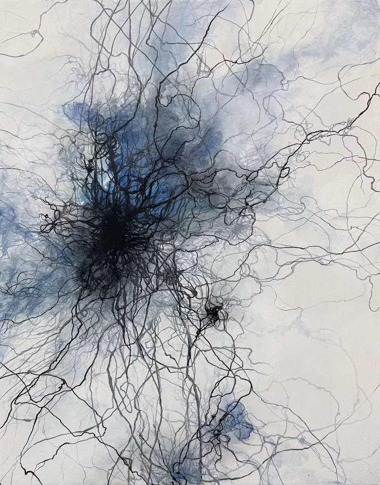 Arctic Inspired Drawing, 20″ x 16″ mixed media drawing and painting by Tania Dibbs