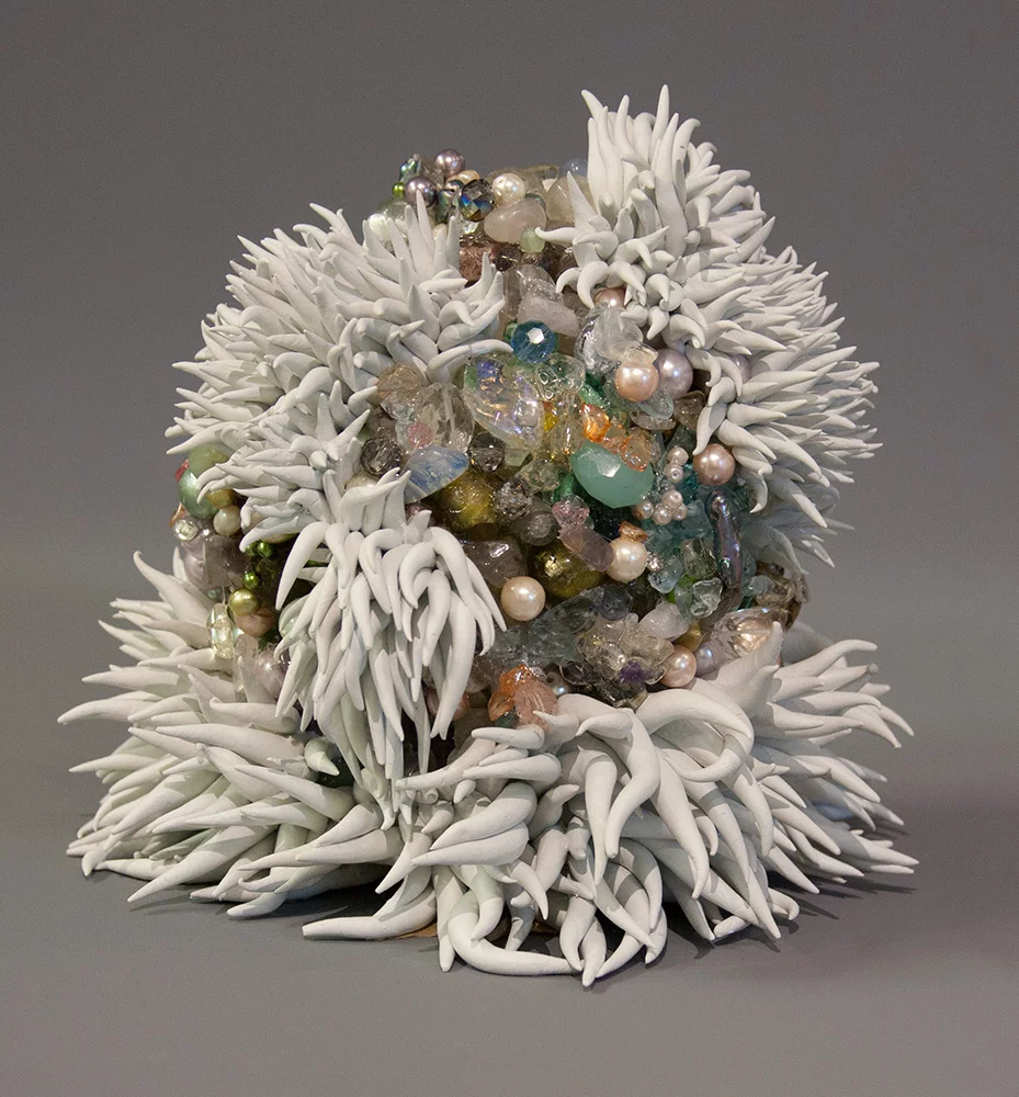 Bejewelification, 8” x 7” x 8”, resin, beads by Tania Dibbs