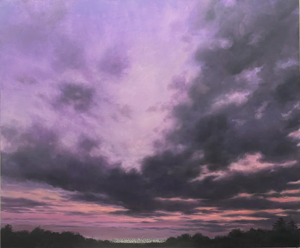 Black Sun, 48″ x 60″ oil and glitter on canvas by Tania Dibbs