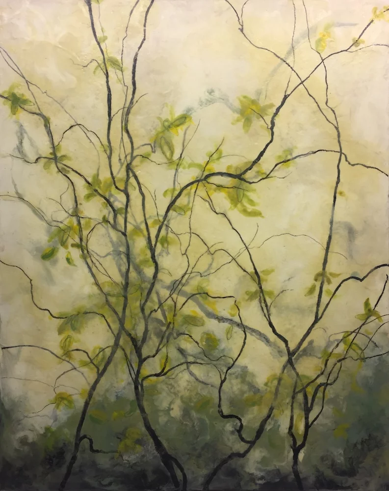 Branches, 60″ x 48″ encaustic by Tania Dibbs