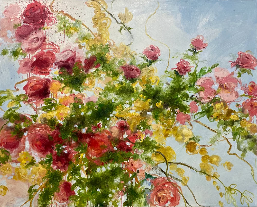 I Wanted Roses, 48″ x 60″ oil on canvas by Tania Dibbs