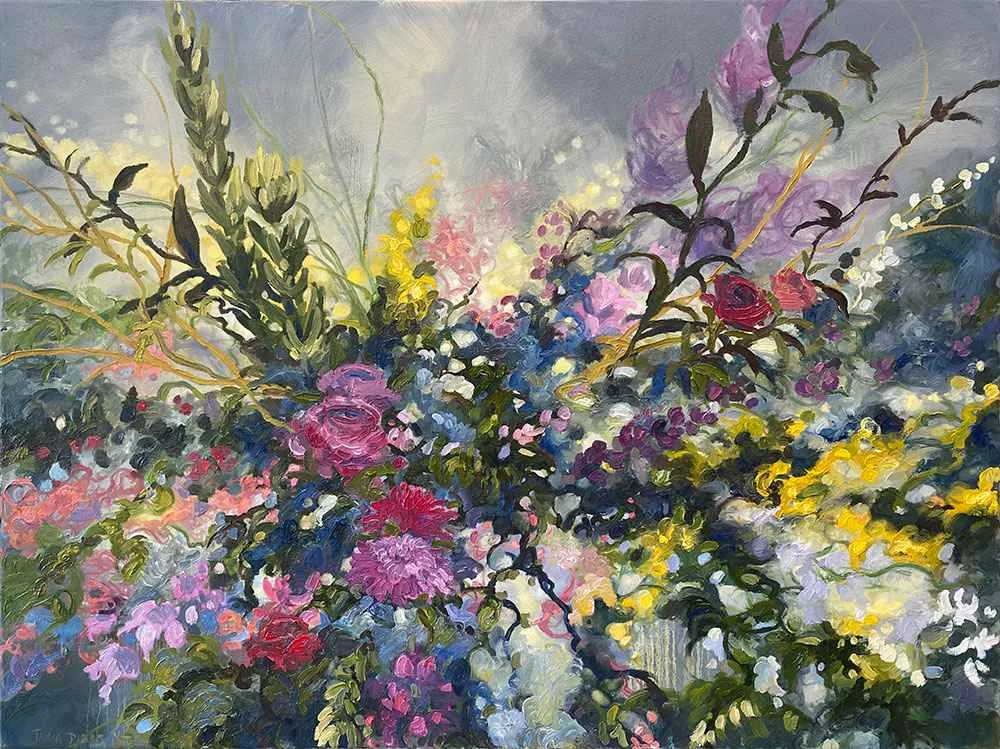 Candy Bowl, 36″ x 48″ oil by Tania Dibbs