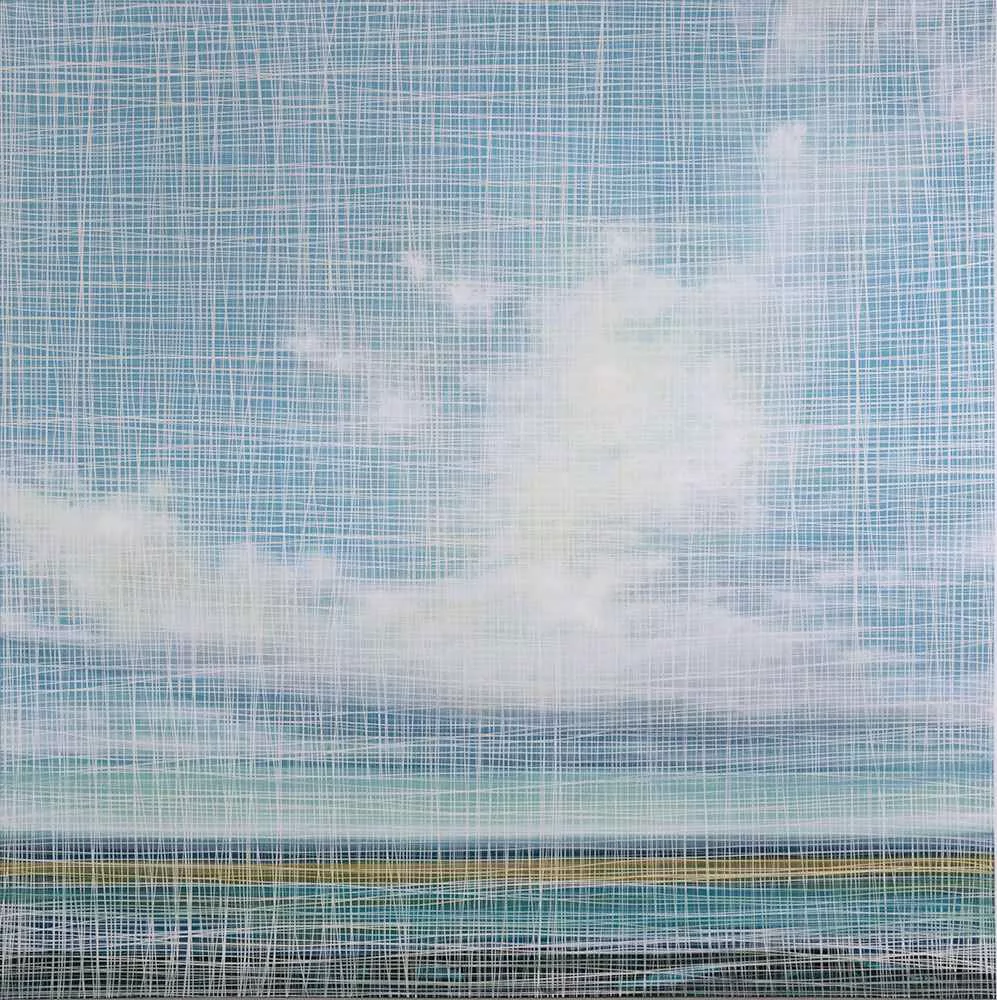 Cloud Illusions, 96″ x 96″ oil painting on canvas by Tania Dibbs