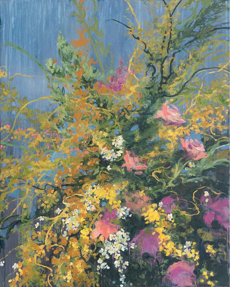 Corsage, 60″ x 48″ oil on canvas by Tania Dibbs