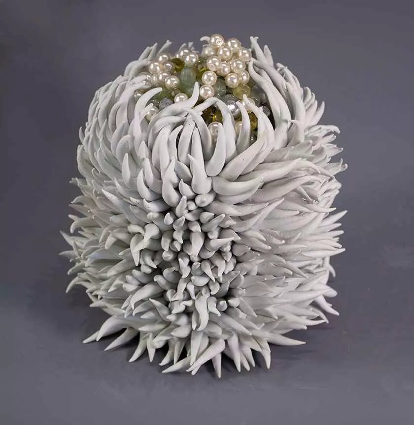 Corsage, resin and beads, 8” x 7” x 7” by Tania Dibbs