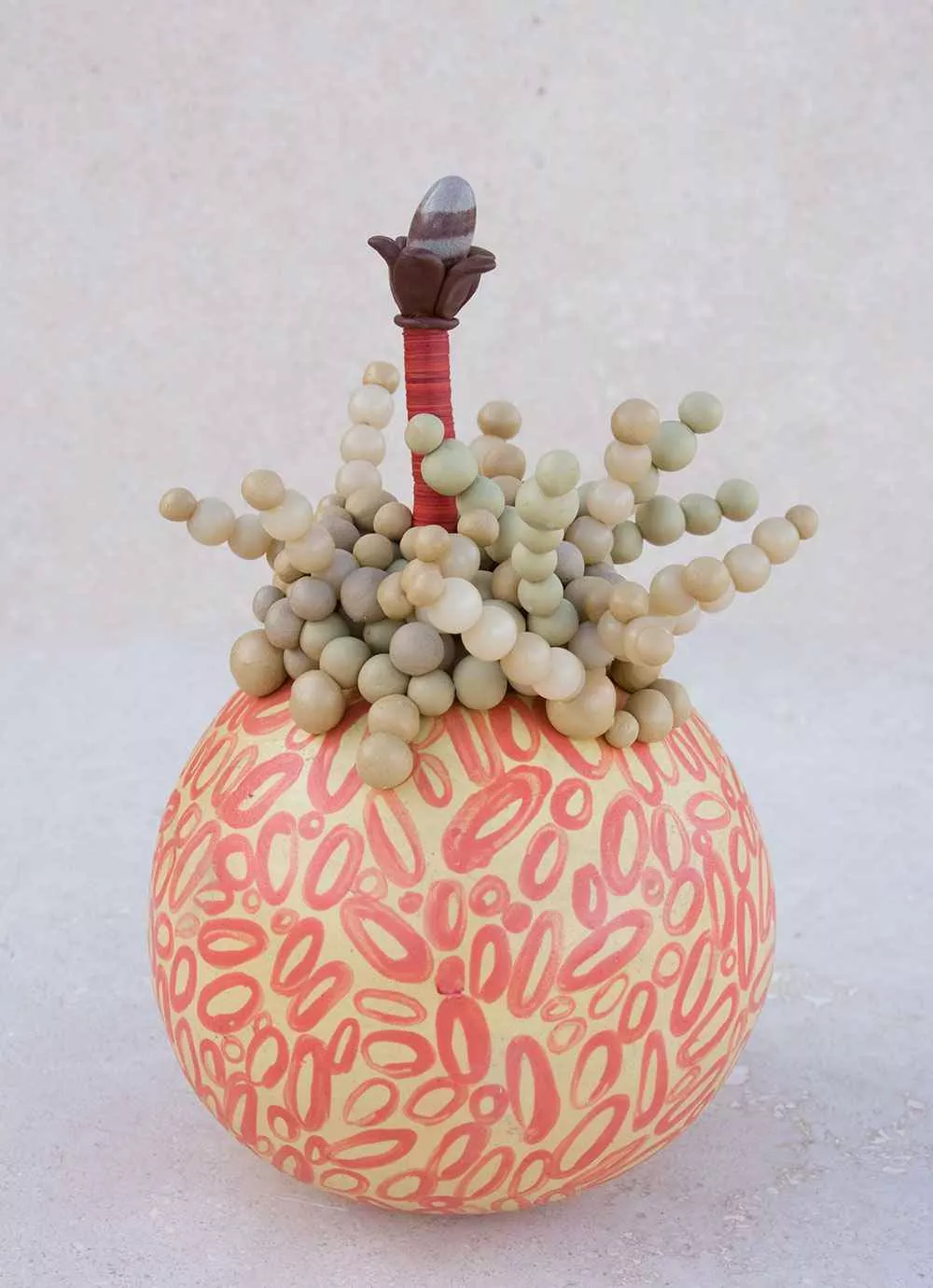 Egg Stalk, 8″ x 5″, mixed media by Tania Dibbs