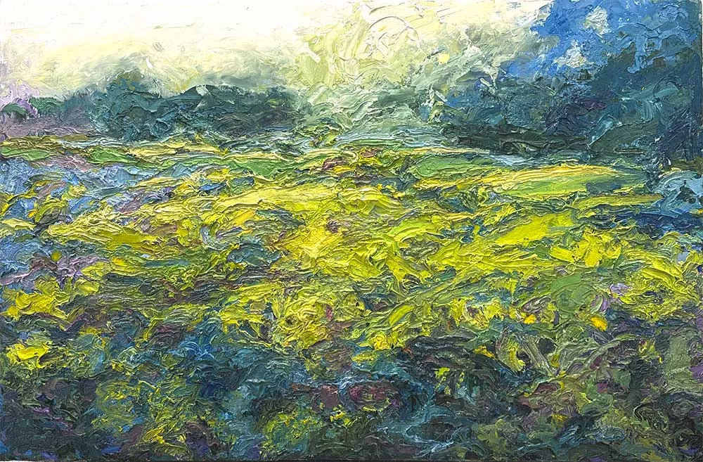 Extraterritoriality, 36″ x 60″ oil by Tania Dibbs