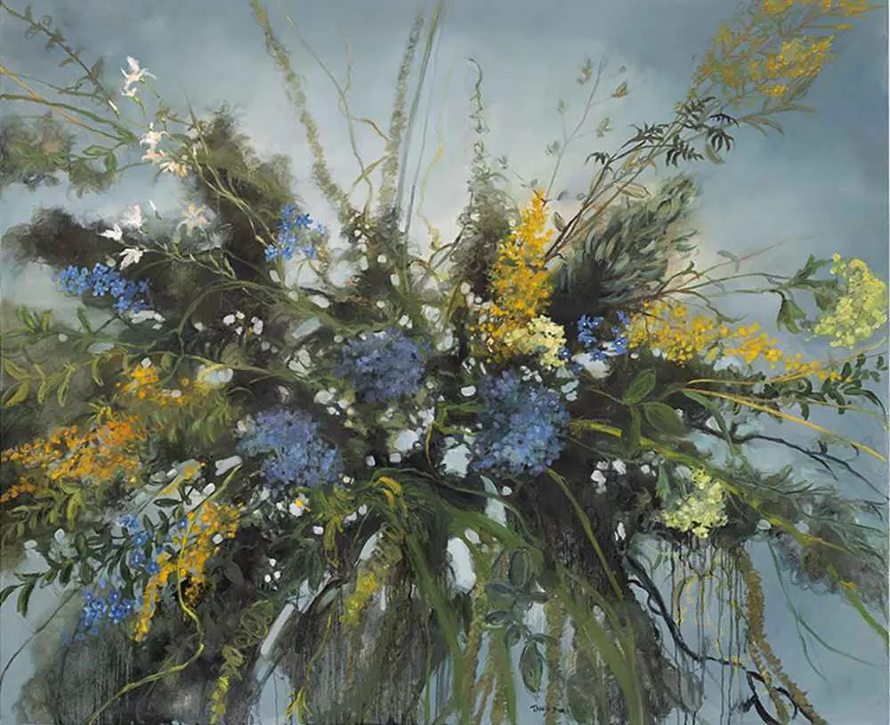 Fireworks, 60″ x 72″ oil on canvas by Tania Dibbs
