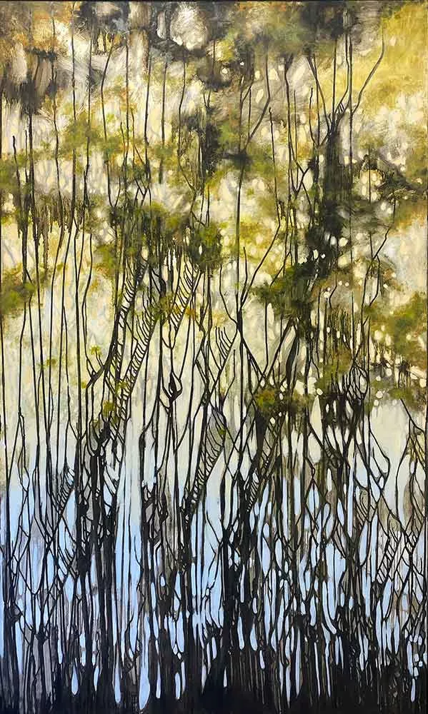 Fractured, 90″ x 54″ oil by Tania Dibbs