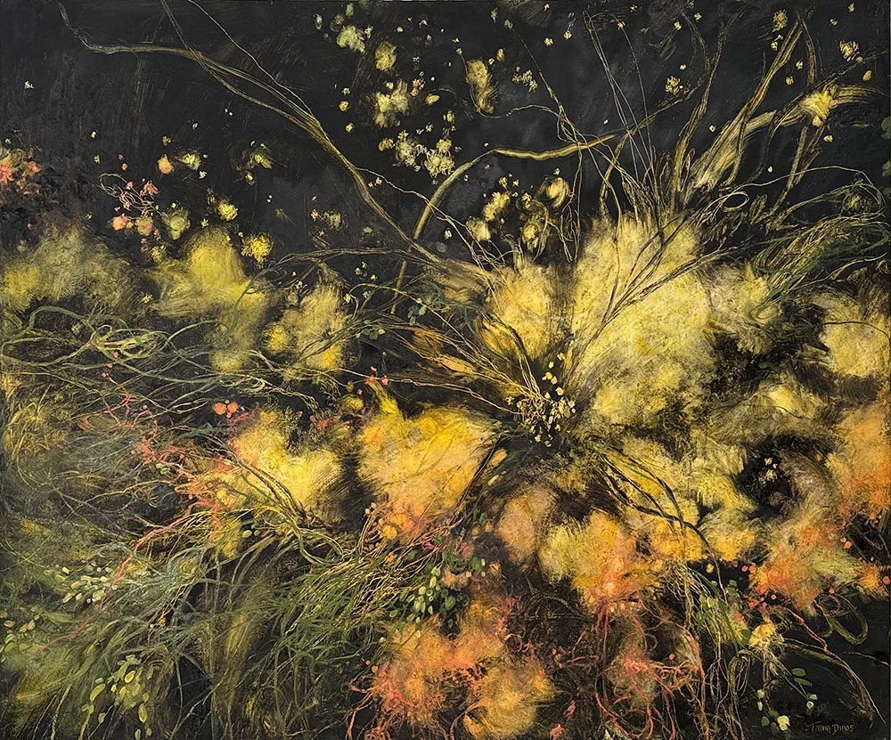 Greater is the Art of Ending, 48″ x 65″ oil on panel by Tania Dibbs