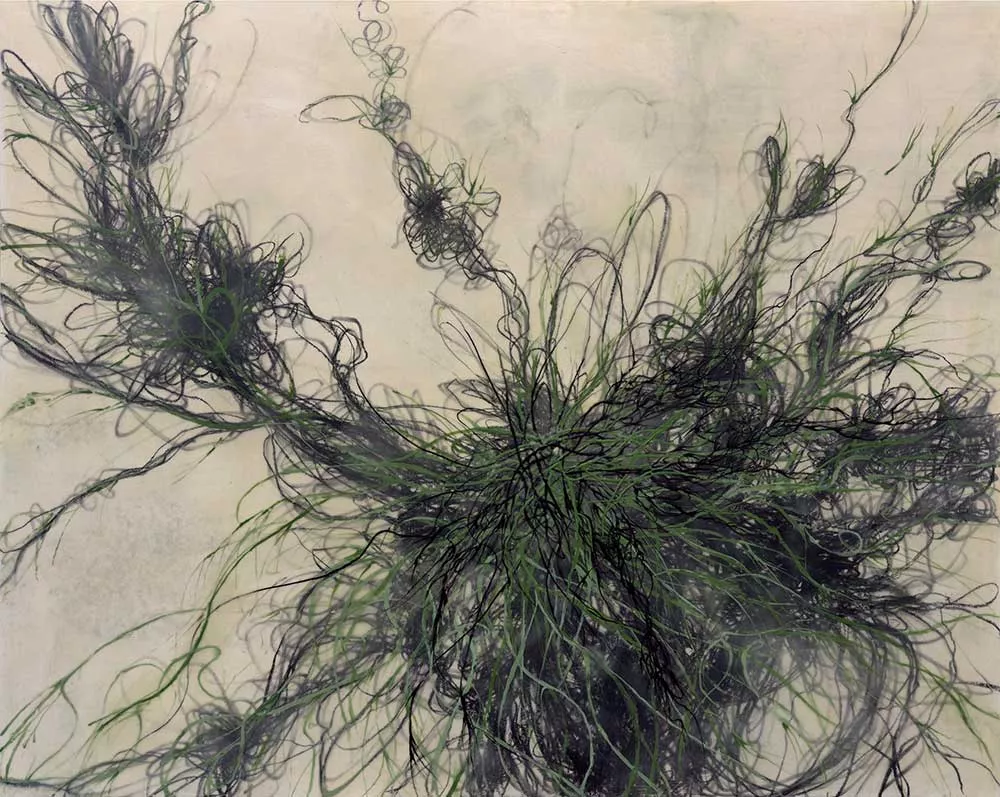 Let it Grow, 48″ x 60″ encaustic on panel by Tania Dibbs