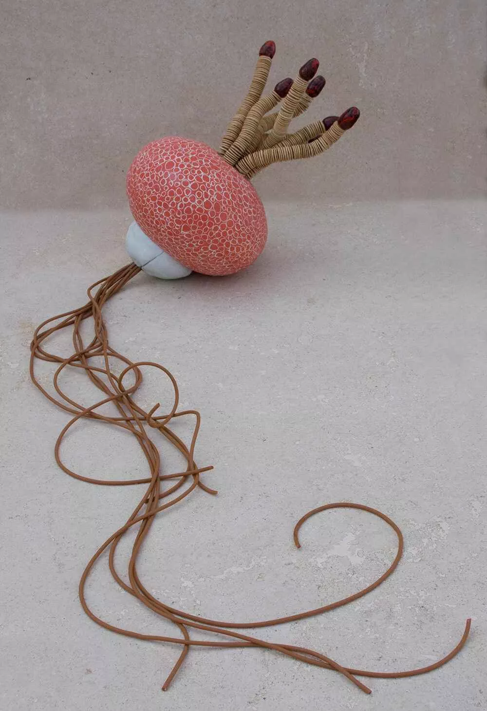 Lola, 9.5″ sphere, 5″, mixed media by Tania Dibbs