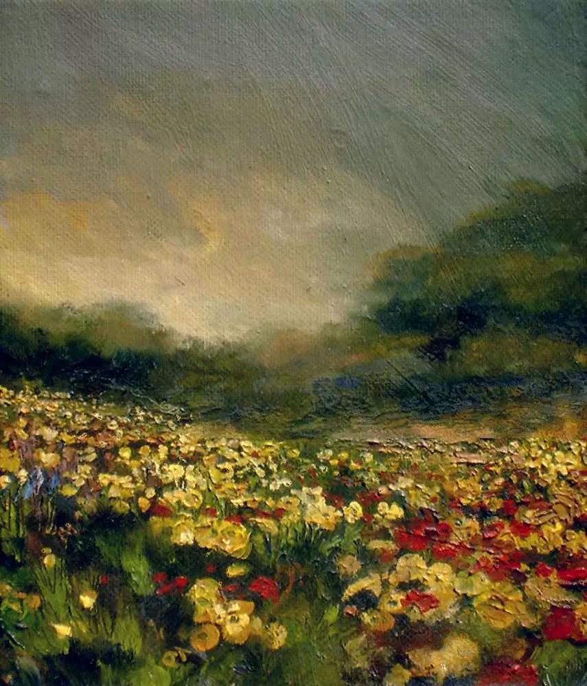 Looking for Flowers, 7.25″ x 6.25″, oil by Tania Dibbs