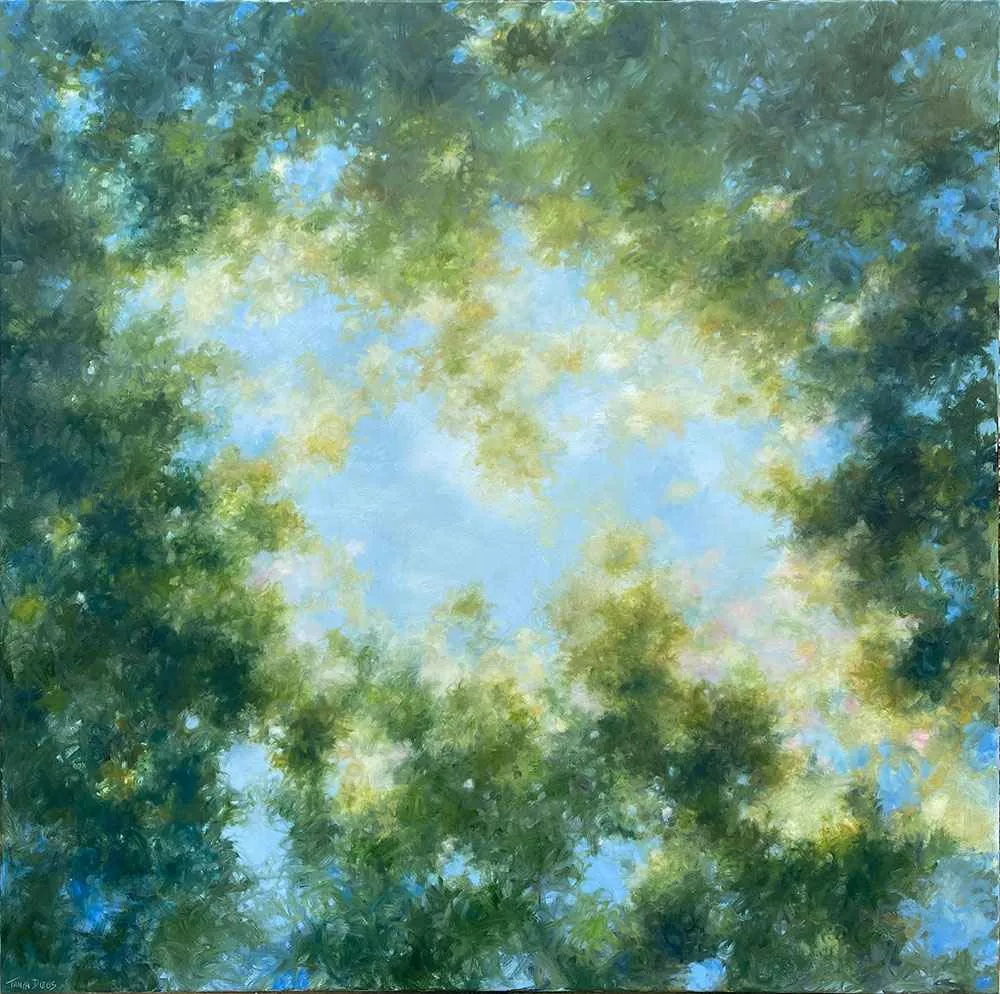 Lush, 48″ x 48″ oil on canvas by Tania Dibbs