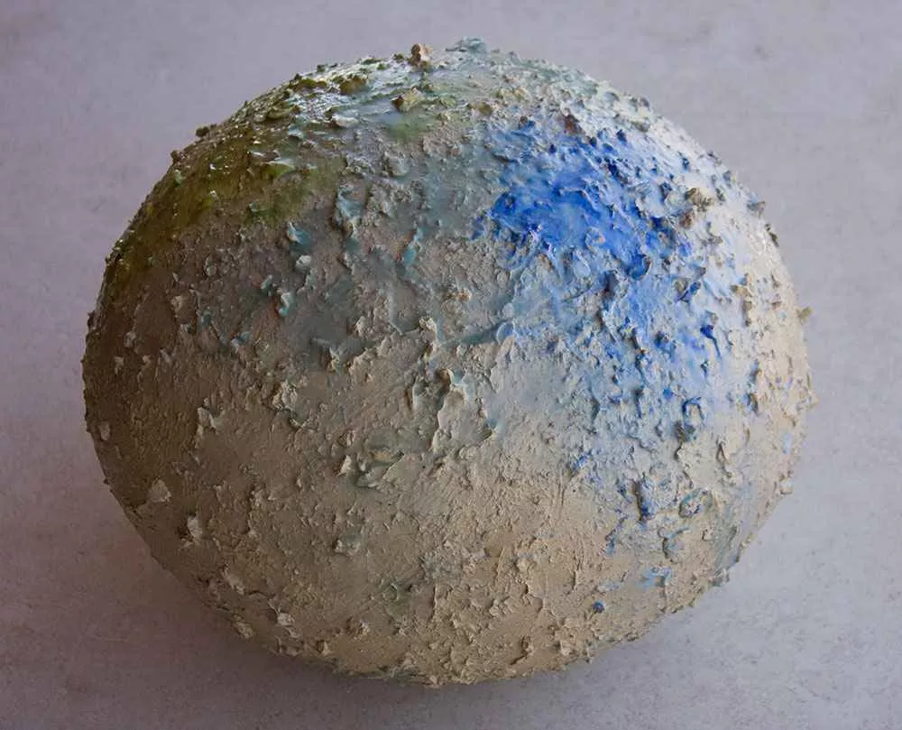 Peace Ball, 15″ sphere, sculpture by Tania Dibbs