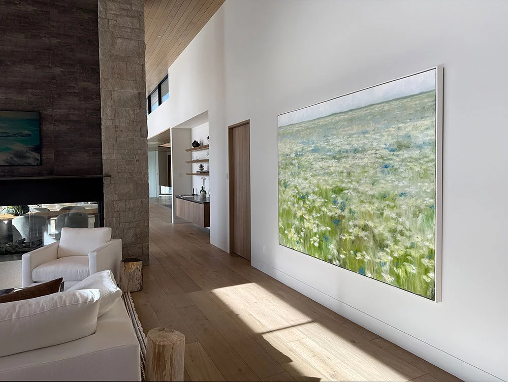 Tania Dibbs painting in a private residence kitchen and hallway