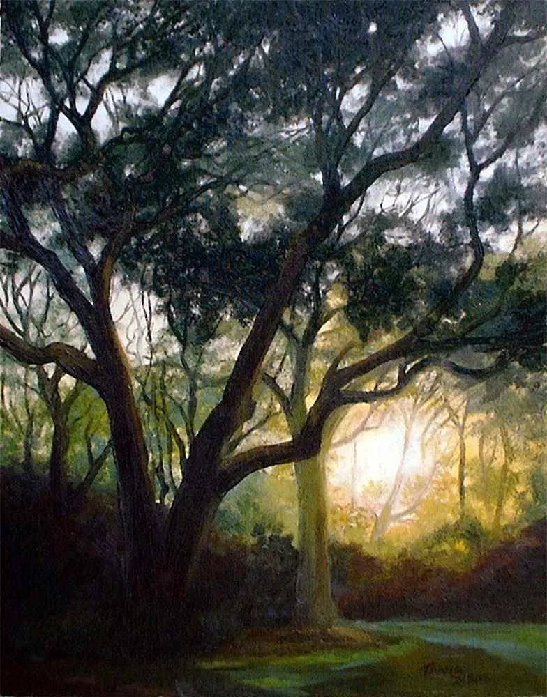 Shadow Lane, 11″ x 14″, oil by Tania Dibbs