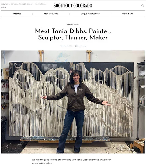 Shoutout Colorado interview Meet Tania Dibbs Painter Sculptor Thinker Maker