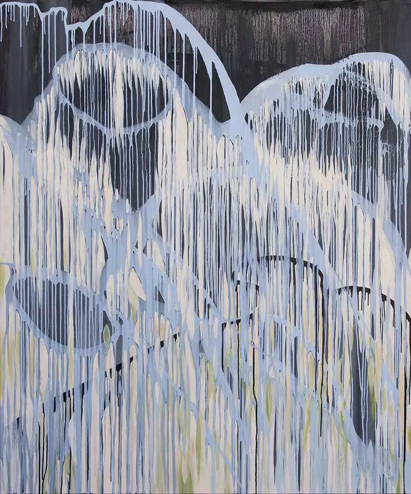 Slipping, 72″ x 60″, oil on canvas by Tania Dibbs