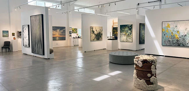 Interior of Tania Dibbs' painting studio in the Roaring Fork Valley, Colorado
