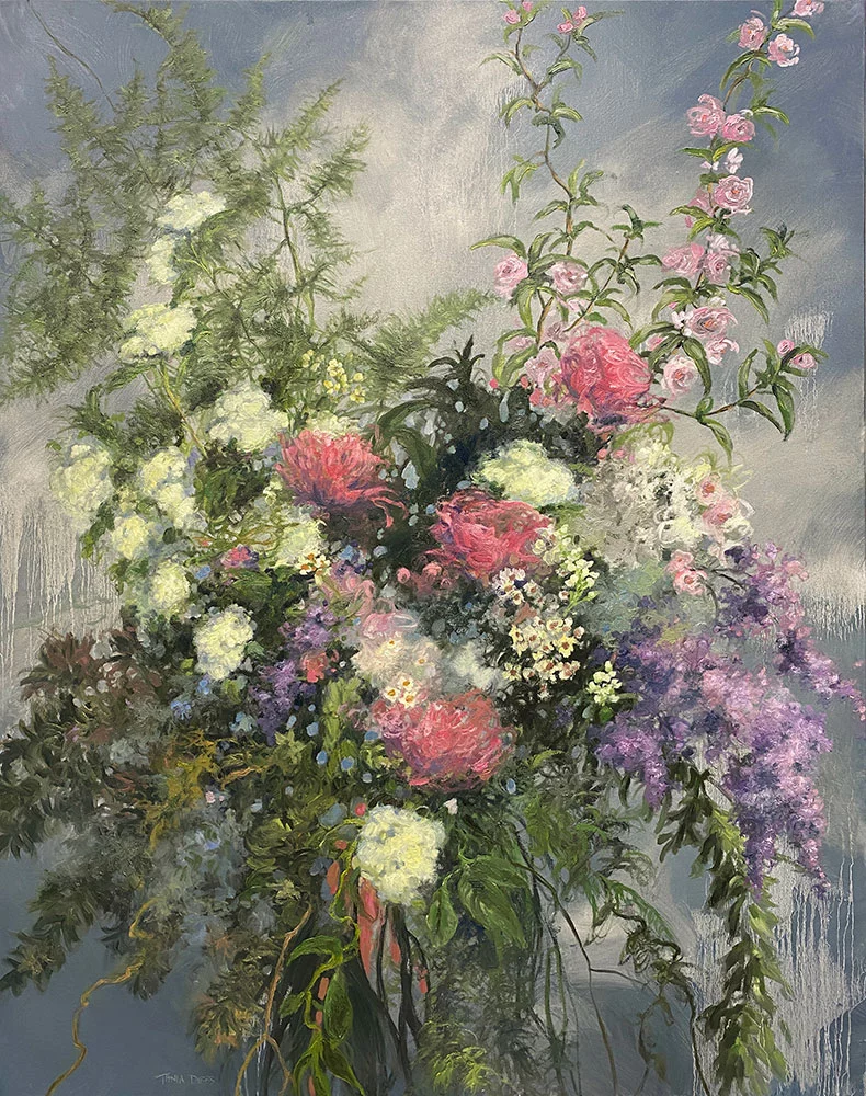 Summer Story, 60″ x 48″ oil on canvas by Tania Dibbs
