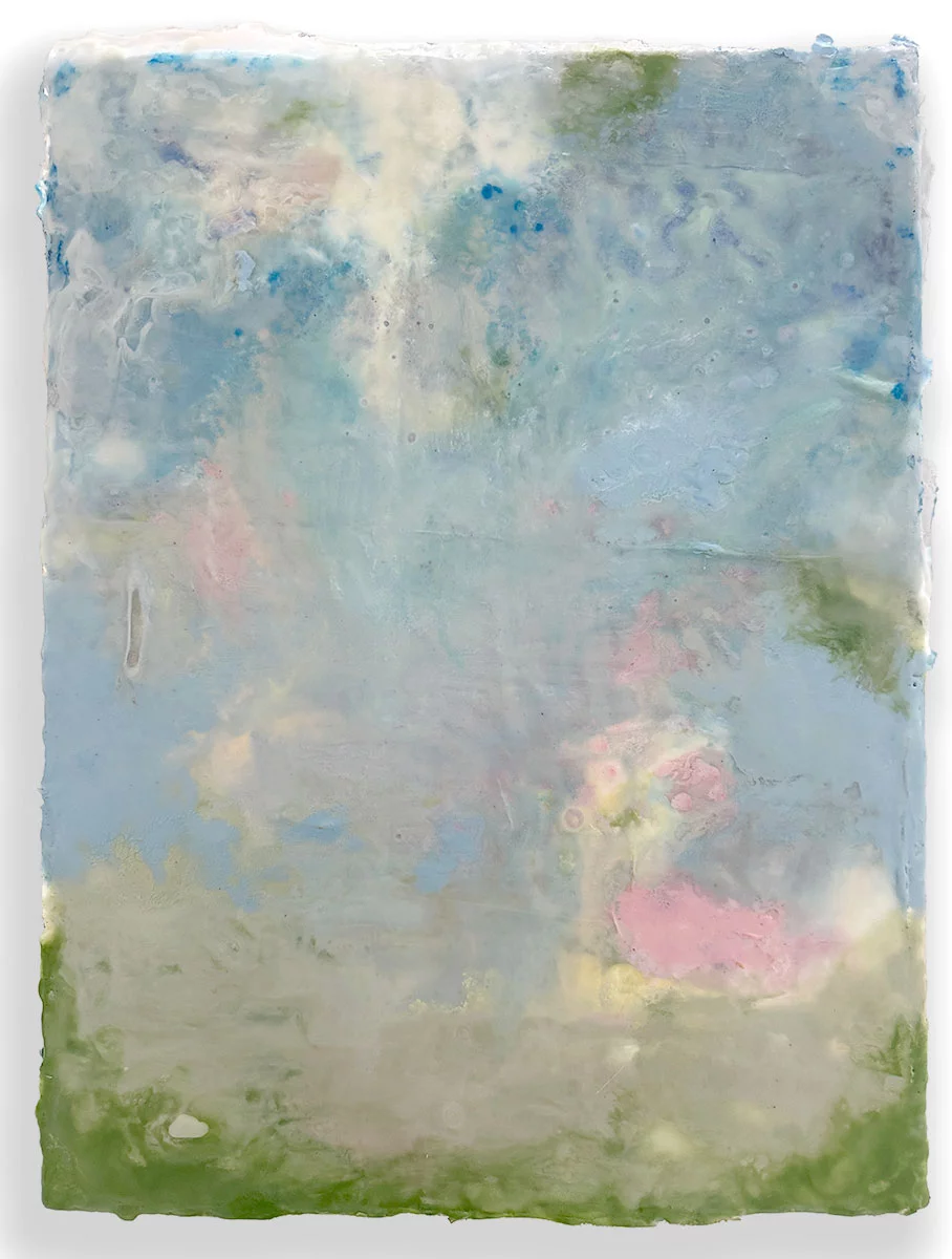 Vintage Poetic, 24″ x 18″ encaustic by Tania Dibbs