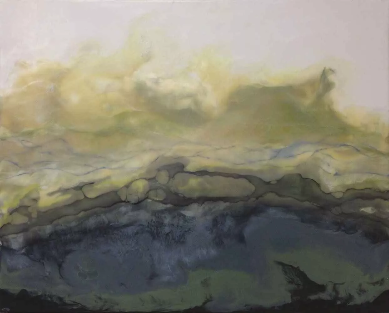 Voltage, 24″ x 30″, encaustic by Tania Dibbs