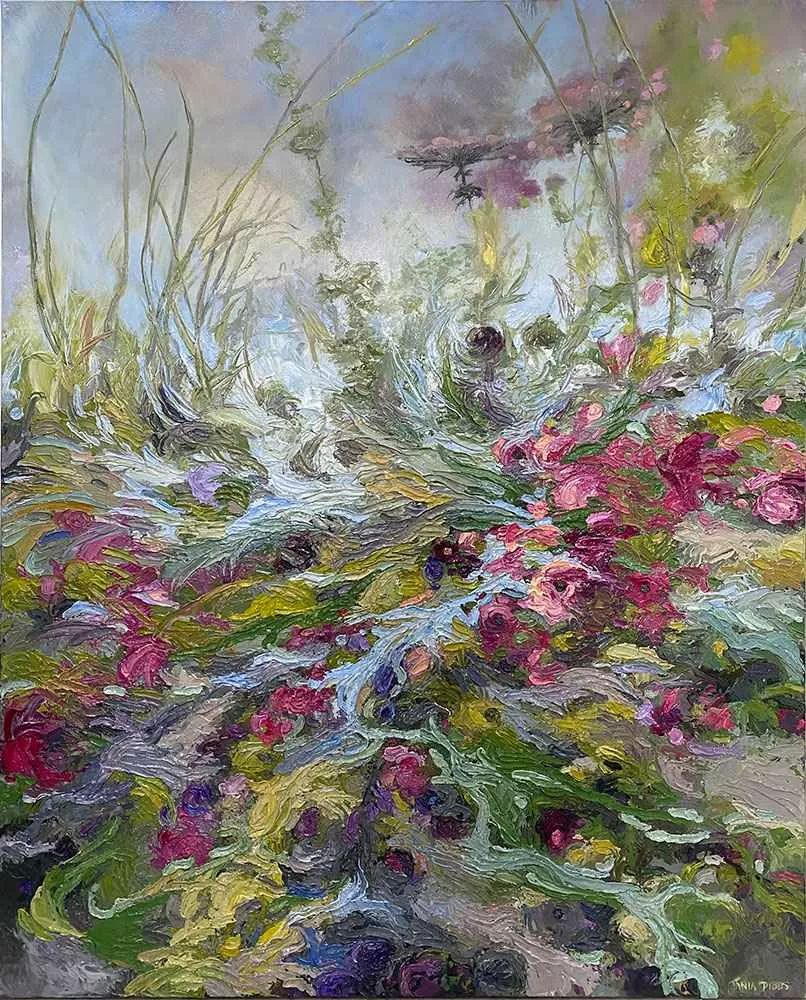 Windswept, 50″ x 40″ oil by Tania Dibbs