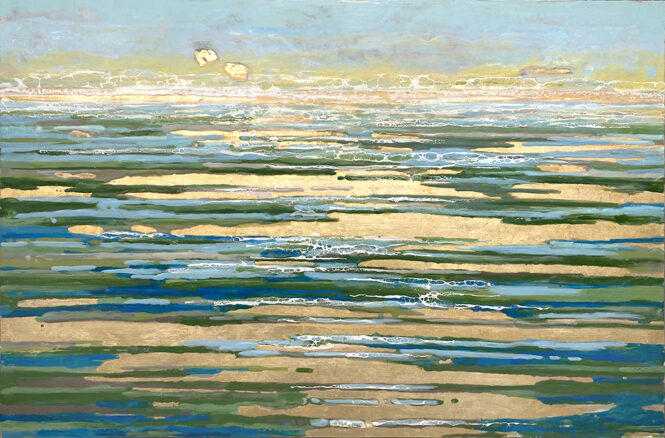 Bright Water, 40" x 60" encaustic on panel